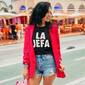 Latina La Jefa T-Shirt Womens Black Novelty Tee